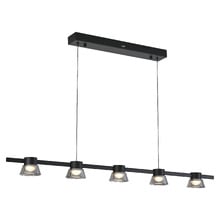 Rocket Iron & Glass Tri-Colour LED 5 Light Pendant
